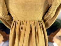 Antique Regency Gown in Gold Moiré Silk, ca. 1815-1820