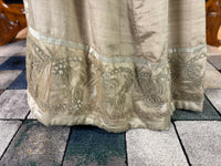 Robe du soir Empire en challis et satin bleu, vers 1815