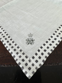 ROYAL Antique Mourning Handkerchief Collection, 19 Pieces with Württemberg Monograms, c. 1900