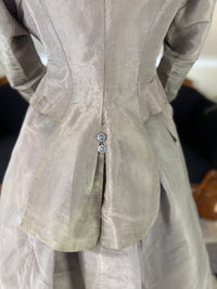 RILEY Silk Day Dress with Swallowtail Bodice, Stamford, ca. 1867