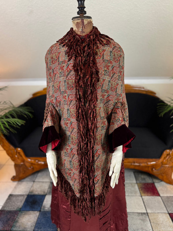 Dolman victorien antique à motif cachemire, env. 1880