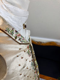 Antique Waistcoat & Blue Silk Knee‑Length Trousers, ca. 1790 – Embroidered Floral Menswear Ensemble