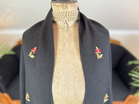 Wool Scarf with Embroidered Floral Motifs, ca. 1900