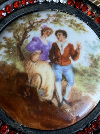 Belt buckle with Romance Scene, ca. 1912