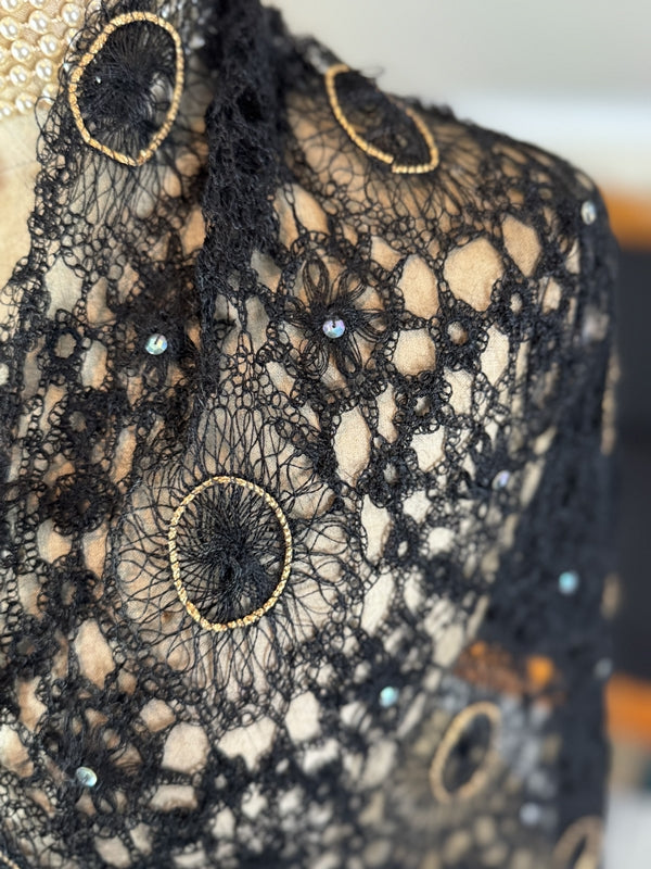 Crocheted Wool Shawl, ca. 1915
