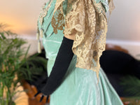Antique ROUFF Paris Green Velvet Evening Dress – Victorian Couture ca. 1898