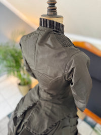 Antique Victorian Bustle Day Dress – American Satin Ensemble circa 1880