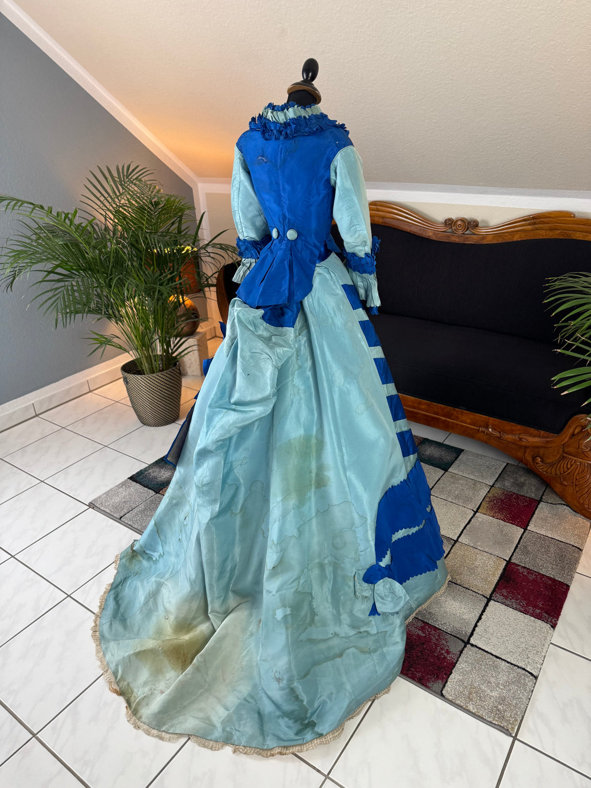 Antique Victorian Evening Dress, England, ca. 1872