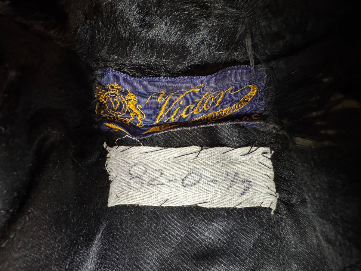 Edwardian ca. 1904 Long Black Faux Beaver‑Fur Coat – Victor Tailoring Co., Chicago