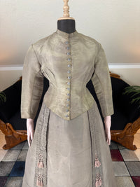 RILEY Silk Day Dress with Swallowtail Bodice, Stamford, ca. 1867