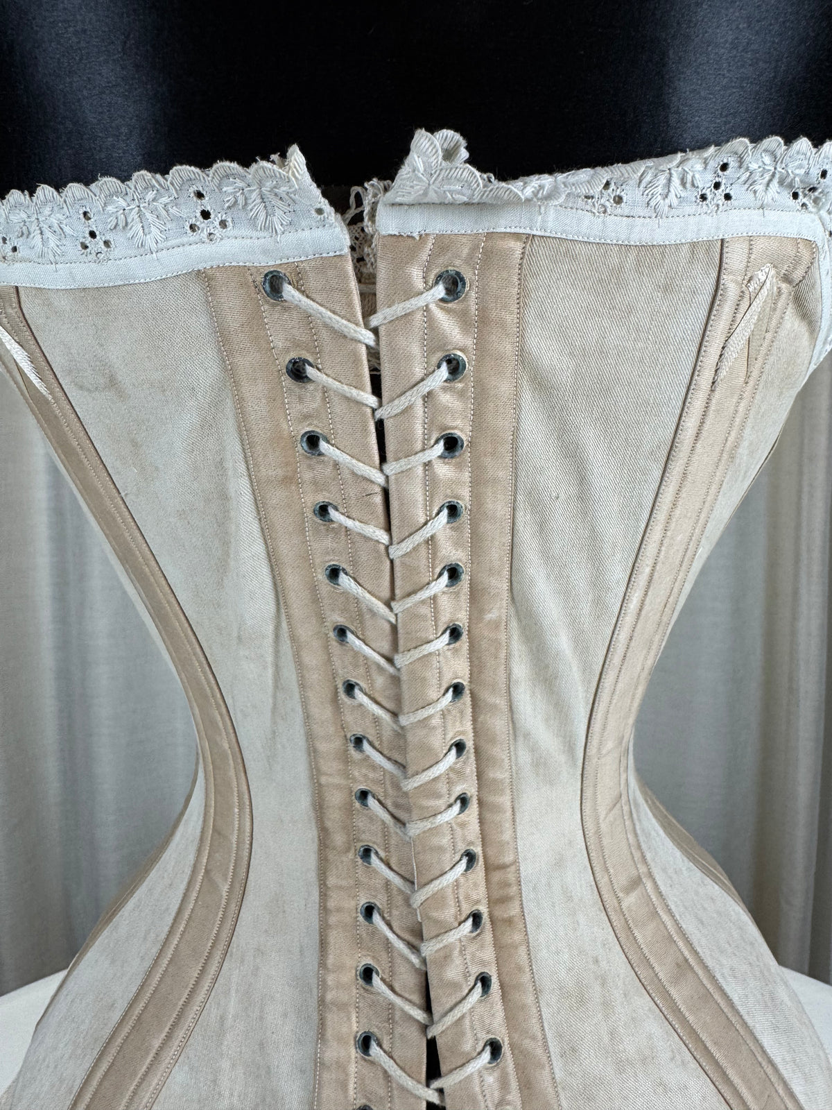 Extremely Rare CB Corset Display, ca. 1880 – Original Victorian Corset Under Glass Dome