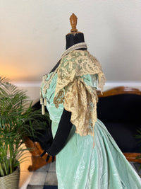 Antique ROUFF Paris Green Velvet Evening Dress – Victorian Couture ca. 1898