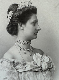 ROYAL Antique Pair of Lace Handkerchiefs with Tuscany–Württemberg Double Coat of Arms from the Wedding Trousseau of Archduchess Maria Immakulata, c. 1900