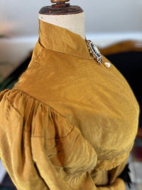 Antique Regency Gown in Gold Moiré Silk, ca. 1815-1820