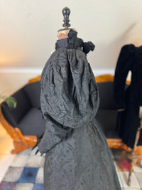Victorian Silk Dress with Velvet Coat, ca. 1895 - Authentic American Antique Fashion