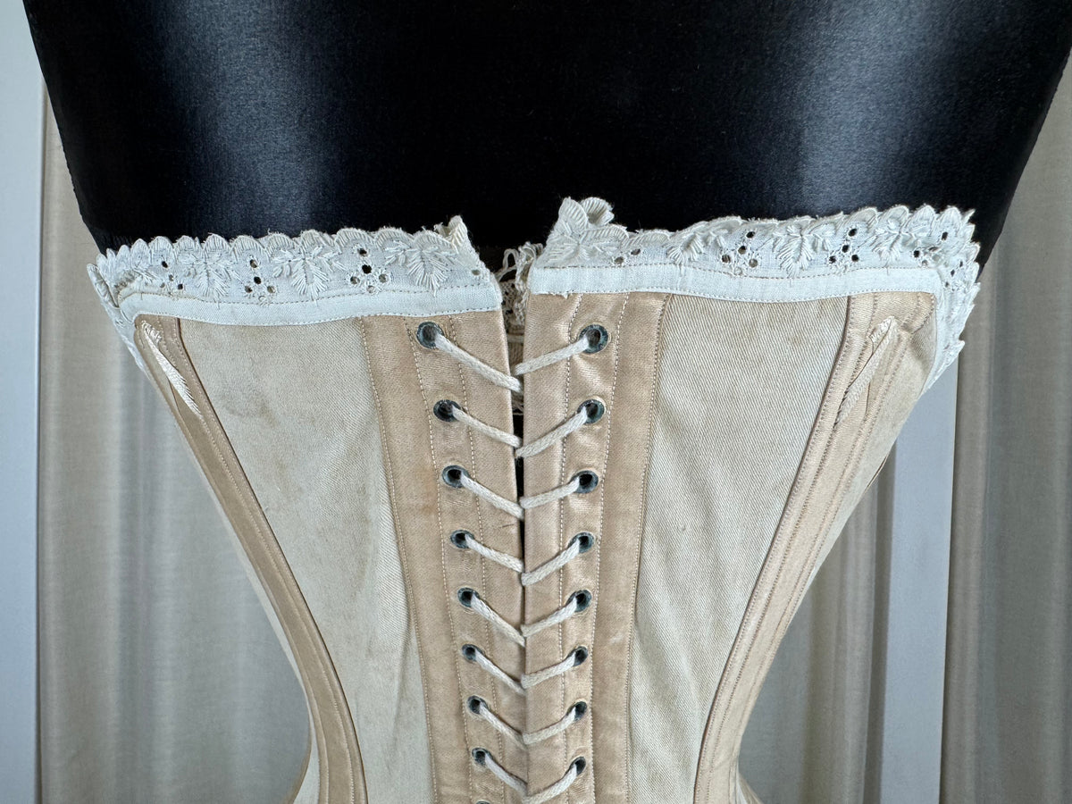 Extremely Rare CB Corset Display, ca. 1880 – Original Victorian Corset Under Glass Dome