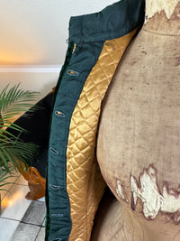 Rare Victorian Riding Jacket, ca. 1878 - Green Velvet, Quilted Silk Lining, Historic Equestrian Fashion