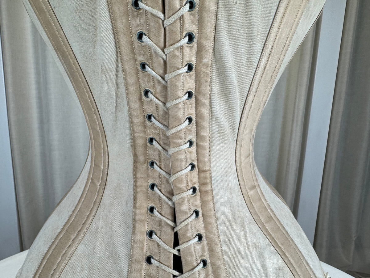 Extremely Rare CB Corset Display, ca. 1880 – Original Victorian Corset Under Glass Dome