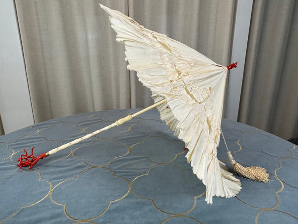 ROYAL Coral Parasol, from the estate of Maria Immaculata, Archduchess of Austria-Tuscany and Duchess of Württemberg, ca. 1864