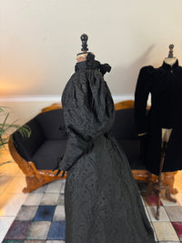 Victorian Silk Dress with Velvet Coat, ca. 1895 - Authentic American Antique Fashion