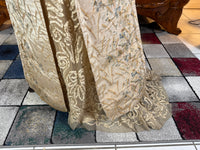Antique Edwardian Evening Dress ca. 1908 – Painted Silk Panels & Crochet Lace Couture