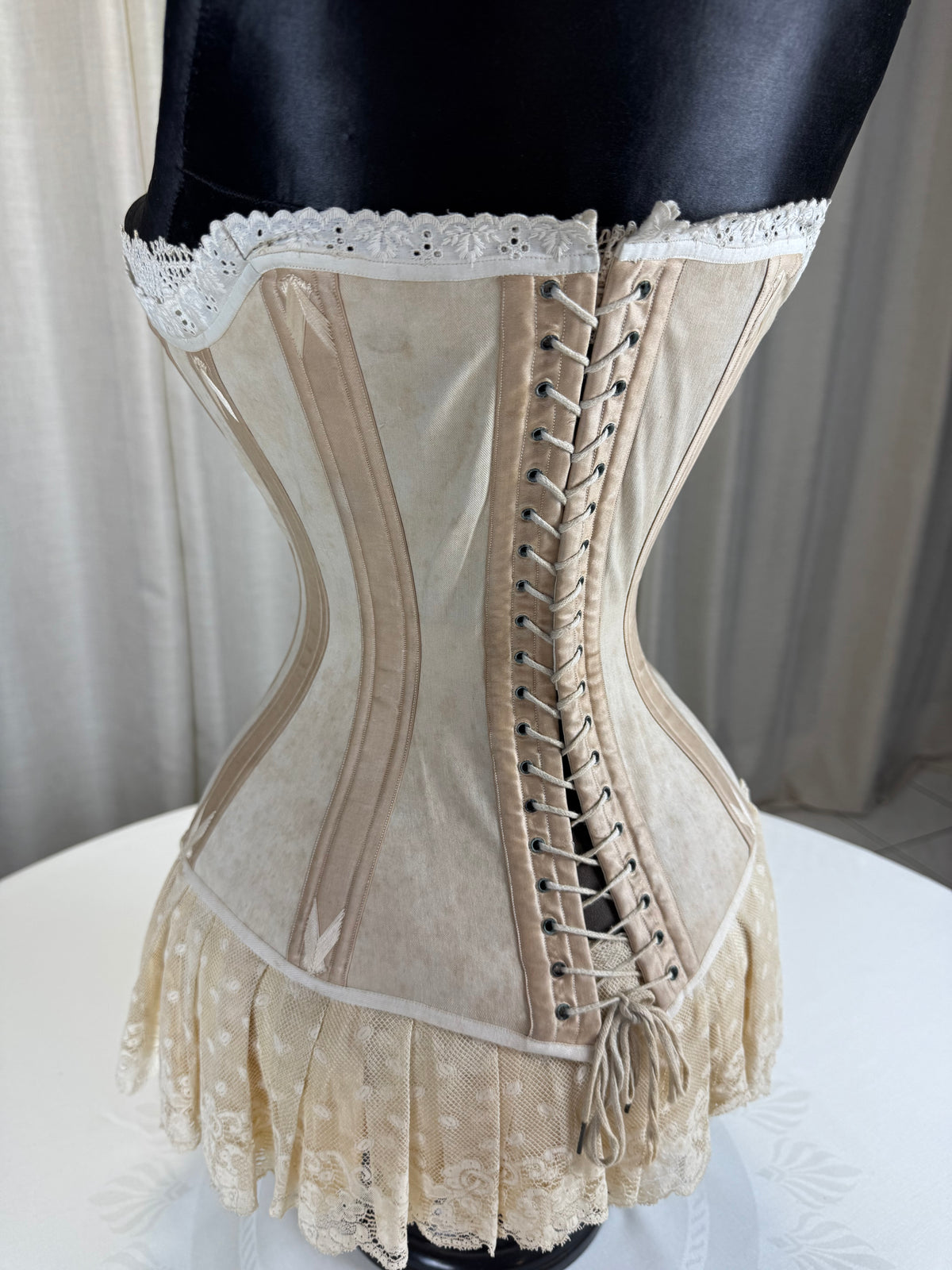 Extremely Rare CB Corset Display, ca. 1880 – Original Victorian Corset Under Glass Dome
