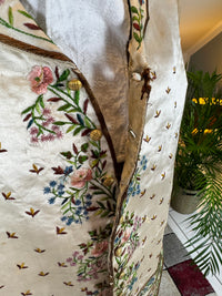 Antique Waistcoat & Blue Silk Knee‑Length Trousers, ca. 1790 – Embroidered Floral Menswear Ensemble