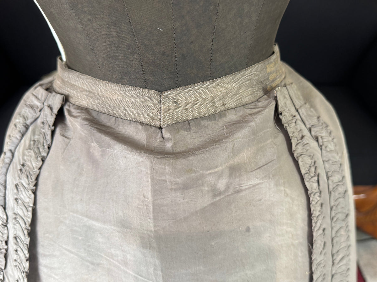RILEY Silk Day Dress with Swallowtail Bodice, Stamford, ca. 1867