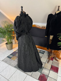 Victorian Silk Dress with Velvet Coat, ca. 1895 - Authentic American Antique Fashion
