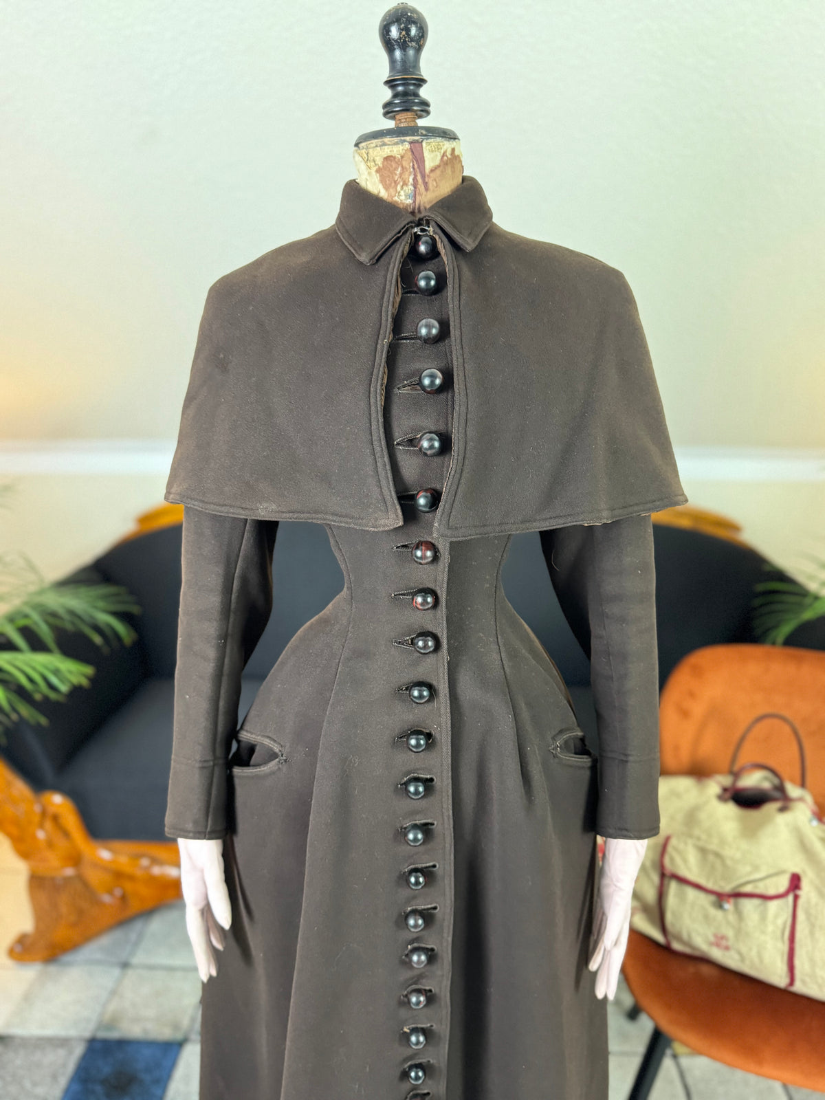 Ensemble de voyage victorien en laine avec sac assorti, Allemagne, vers 1898