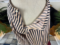 Edwardian Striped Cotton Bathing Suit Set, ca. 1910