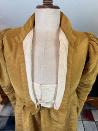 Antique Regency Gown in Gold Moiré Silk, ca. 1815-1820