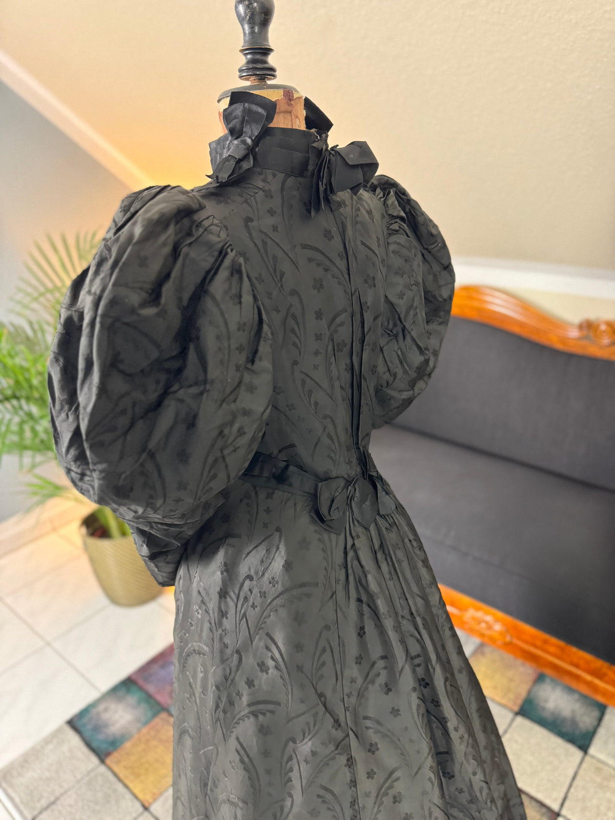 Victorian Silk Dress with Velvet Coat, ca. 1895 - Authentic American Antique Fashion