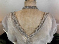Antique GUSTAVE BEER Evening Dress – Silk Chiffon & Velvet, Paris Couture ca. 1912