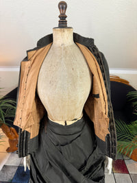 Antique Victorian Bustle Day Dress – American Satin Ensemble circa 1880