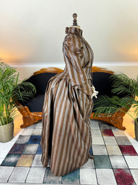 Antique Victorian Striped Day Dress – American Silk Ensemble circa 1891