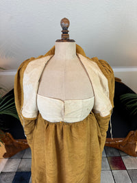 Antique Regency Gown in Gold Moiré Silk, ca. 1815-1820