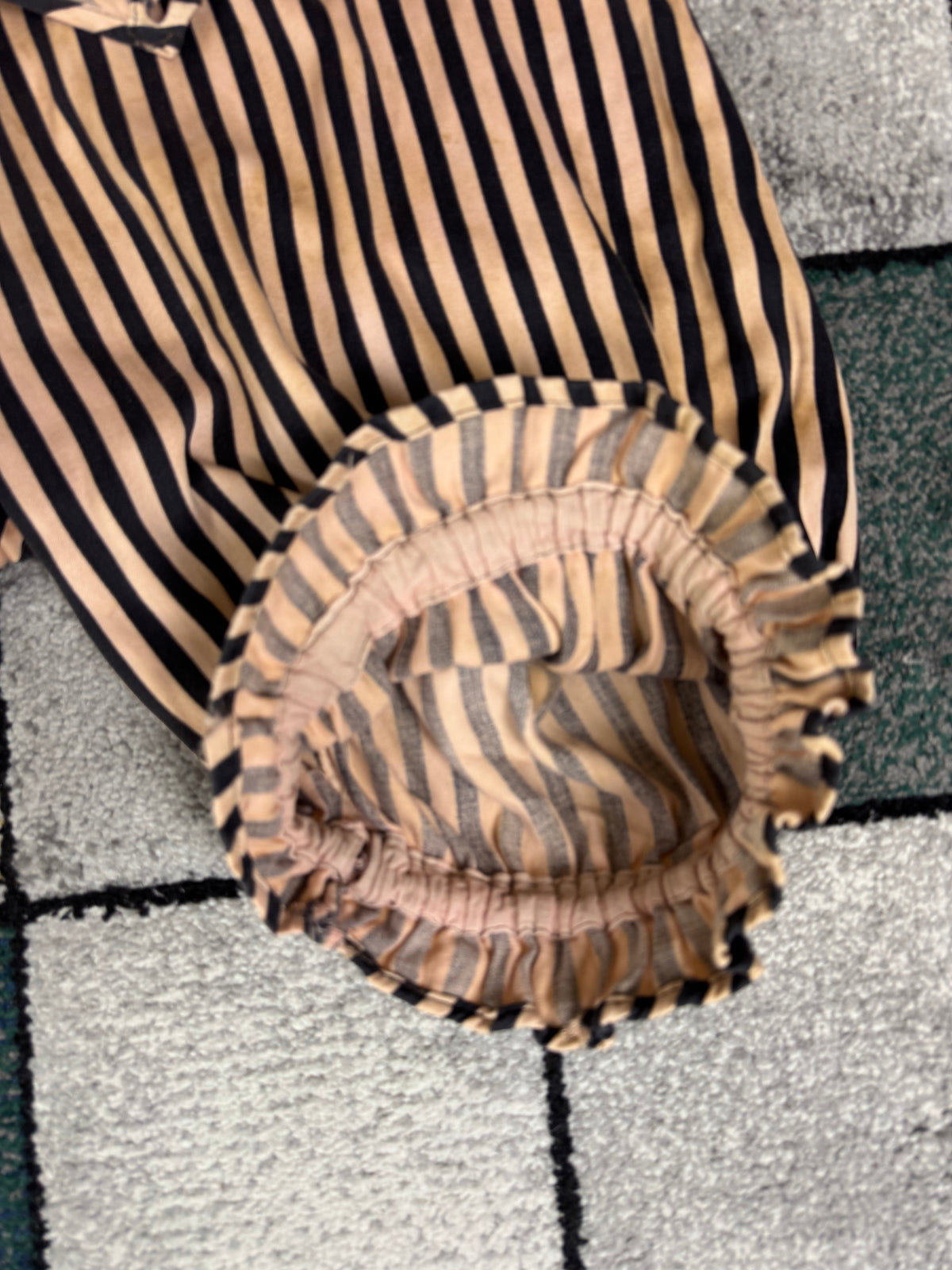 Edwardian Striped Cotton Bathing Suit Set, ca. 1910