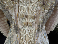 Antique Edwardian Evening Dress ca. 1908 – Painted Silk Panels & Crochet Lace Couture