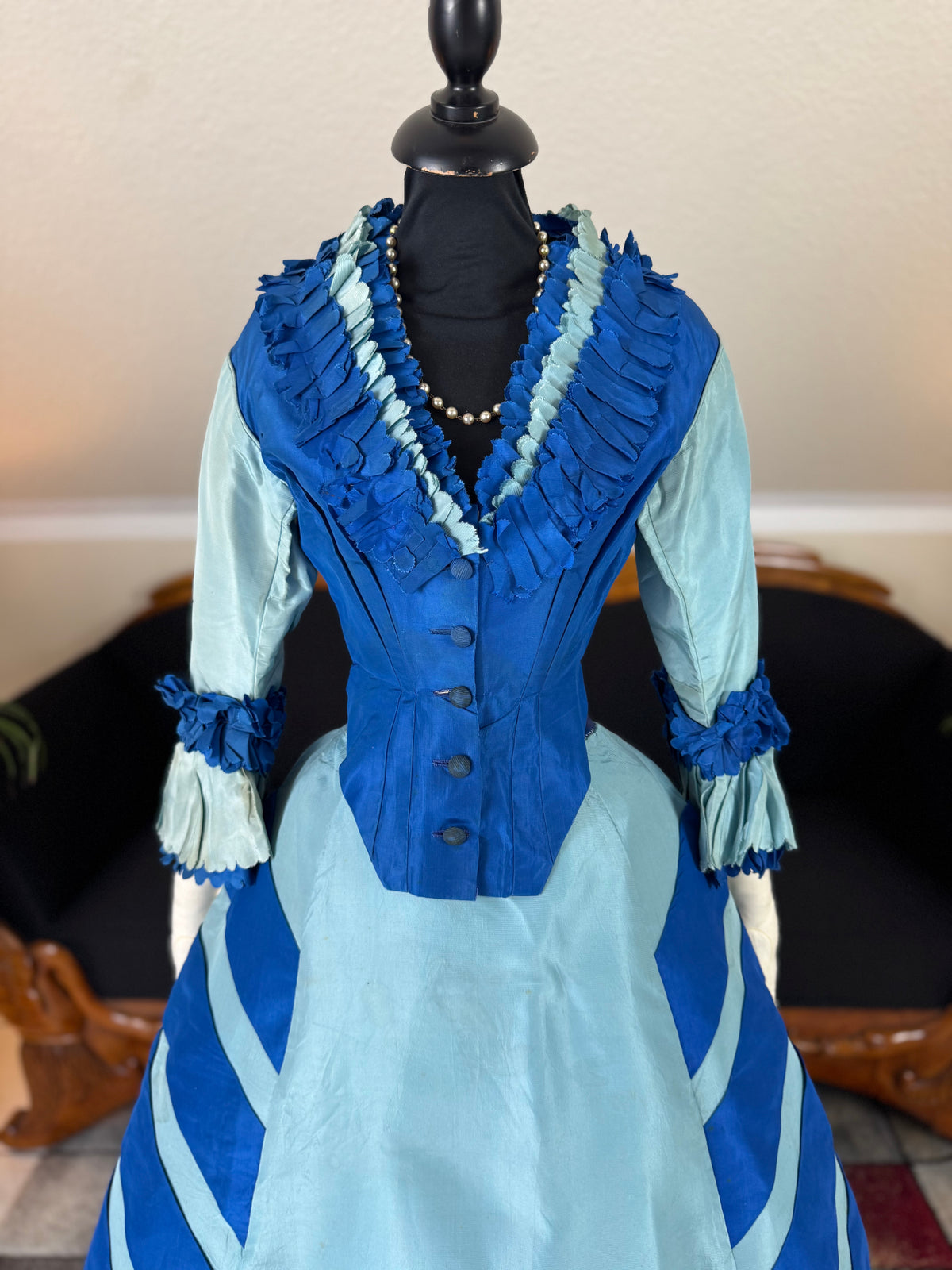 Antique Victorian Evening Dress, England, ca. 1872