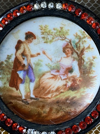 Belt buckle with Romance Scene, ca. 1912
