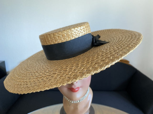 ROBERT HEATH Antique Ladys Straw Hat, England, ca. 1899