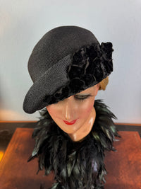 Antique Asymmetrical Straw Hat, England, ca. 1920