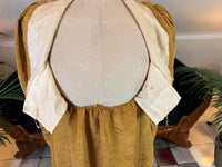 Antique Regency Gown in Gold Moiré Silk, ca. 1815-1820