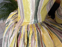 A Yellow, Green and Pink Striped Silk Taffeta Robe à l’Anglaise, ca. 1770
