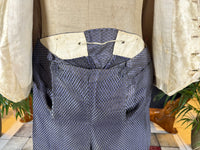 Antique Waistcoat & Blue Silk Knee‑Length Trousers, ca. 1790 – Embroidered Floral Menswear Ensemble