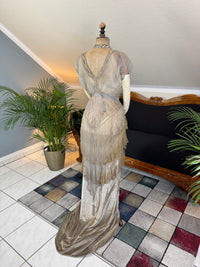 Antique GUSTAVE BEER Evening Dress – Silk Chiffon & Velvet, Paris Couture ca. 1912