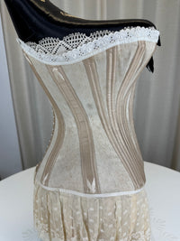 Extremely Rare CB Corset Display, ca. 1880 – Original Victorian Corset Under Glass Dome