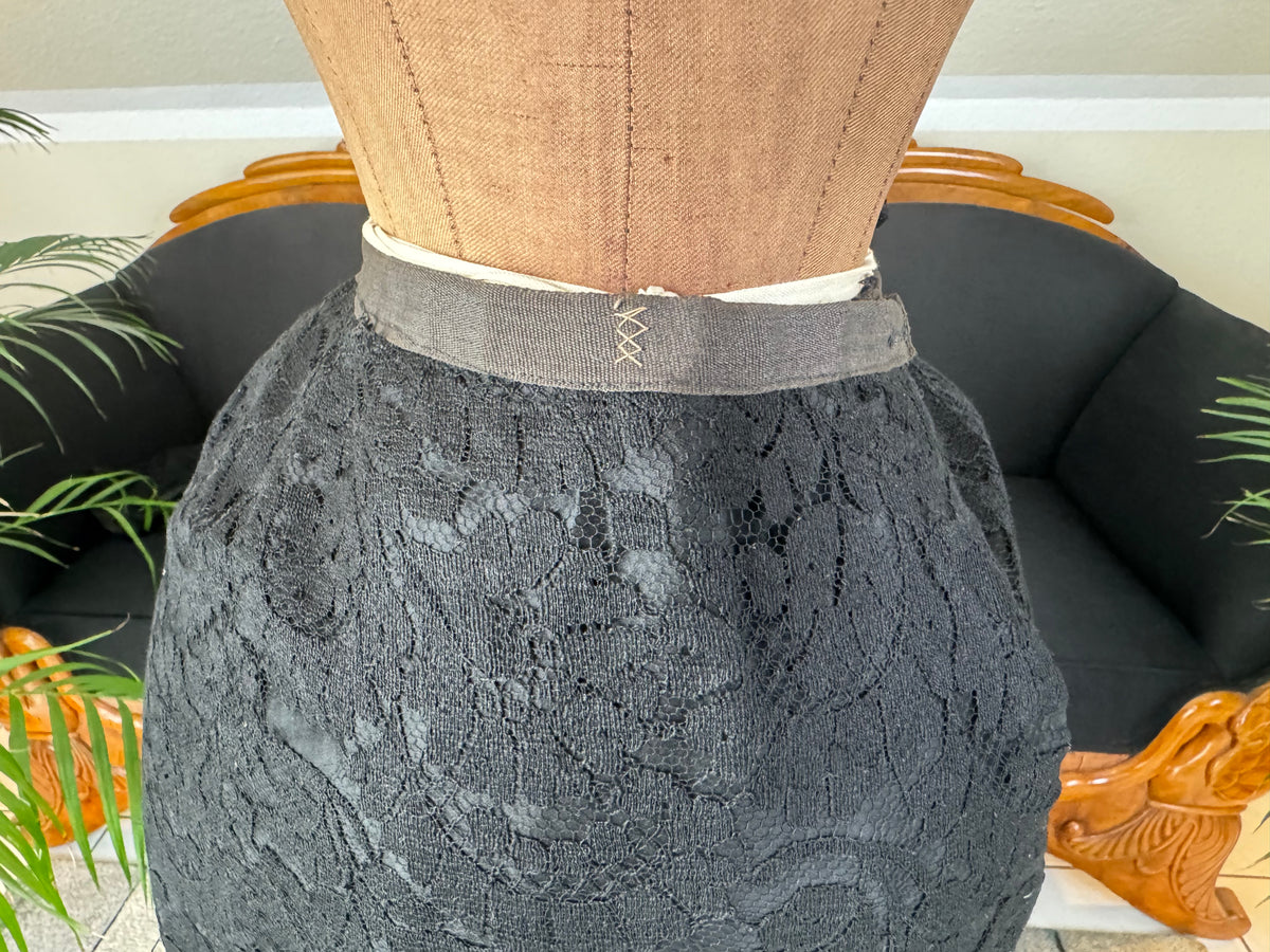 Black Silk Day Dress, ca. 1904 – Edwardian Ensemble with Lace Overlay