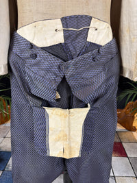 Antique Waistcoat & Blue Silk Knee‑Length Trousers, ca. 1790 – Embroidered Floral Menswear Ensemble